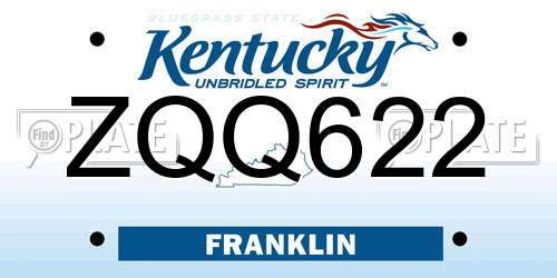 ZQQ622 Kentucky License Plate