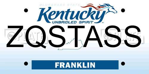 ZQSTASS Kentucky License Plate