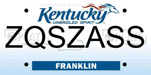 ZQSZASS Kentucky License Plate
