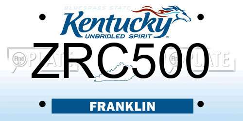 ZRC500 Kentucky License Plate