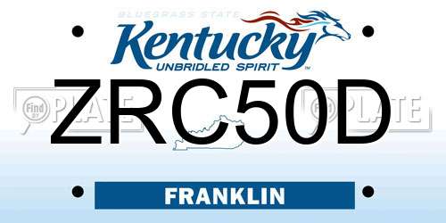 ZRC50D Kentucky License Plate