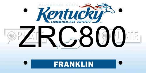 ZRC800 Kentucky License Plate