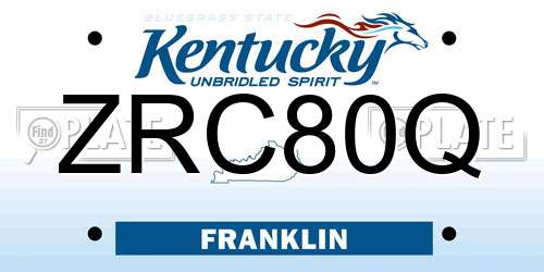 ZRC80Q Kentucky License Plate