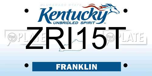 ZRI15T Kentucky License Plate