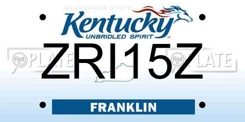 ZRI15Z Kentucky License Plate