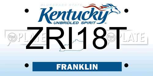 ZRI18T Kentucky License Plate