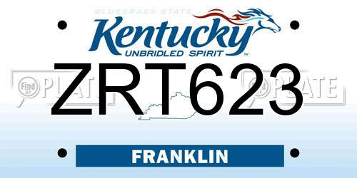 ZRT623 Kentucky License Plate