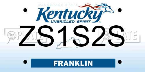 ZS1S2S Kentucky License Plate