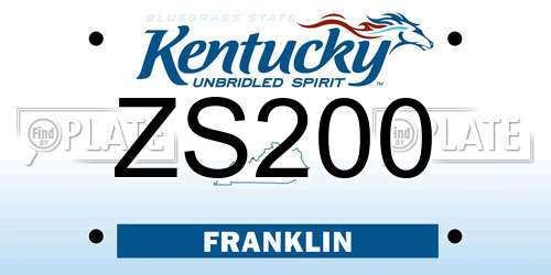 ZS200 Kentucky License Plate