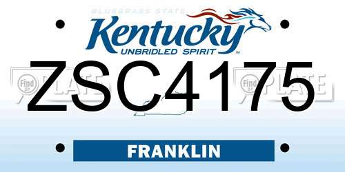 ZSC4175 Kentucky License Plate