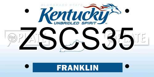 ZSCS35 Kentucky License Plate