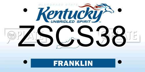 ZSCS38 Kentucky License Plate