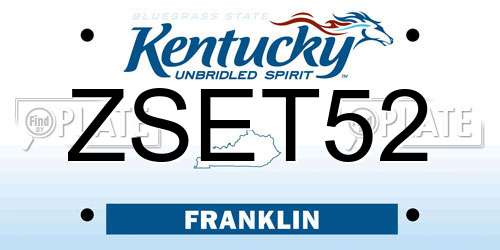 ZSET52 Kentucky License Plate