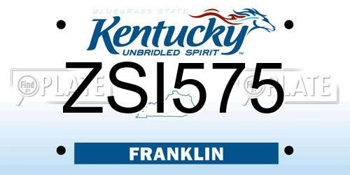 ZSI575 Kentucky License Plate