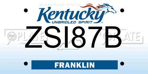 ZSI87B Kentucky License Plate