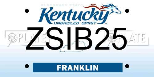 ZSIB25 Kentucky License Plate