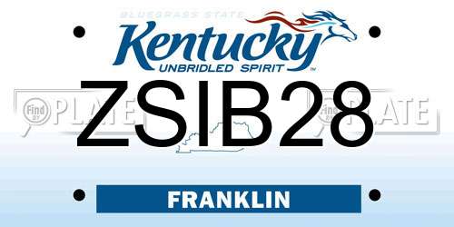 ZSIB28 Kentucky License Plate