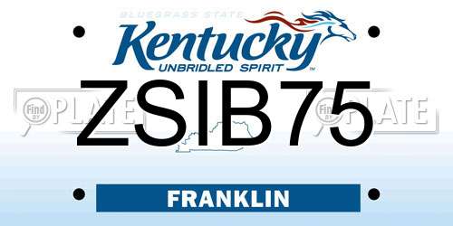 ZSIB75 Kentucky License Plate