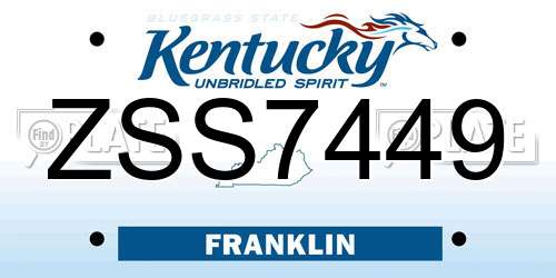 ZSS7449 Kentucky License Plate