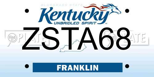 ZSTA68 Kentucky License Plate