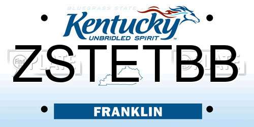 ZSTETBB Kentucky License Plate