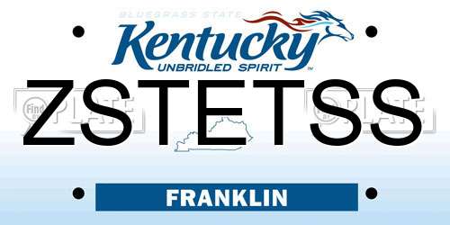 ZSTETSS Kentucky License Plate