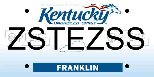 ZSTEZSS Kentucky License Plate
