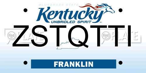 ZSTQTTI Kentucky License Plate