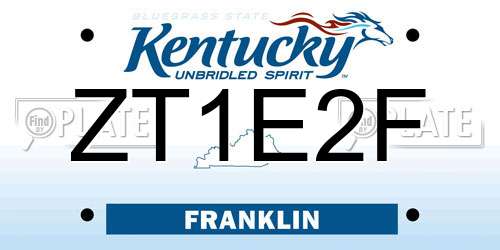 ZT1E2F Kentucky License Plate