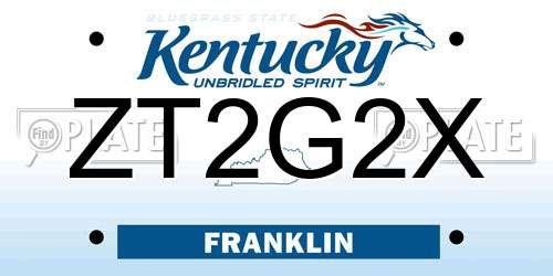 ZT2G2X Kentucky License Plate