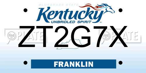 ZT2G7X Kentucky License Plate