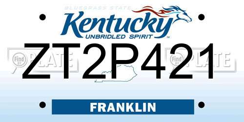 ZT2P421 Kentucky License Plate