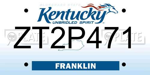 ZT2P471 Kentucky License Plate