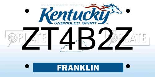 ZT4B2Z Kentucky License Plate