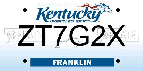 ZT7G2X Kentucky License Plate