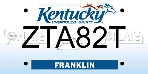 ZTA82T Kentucky License Plate