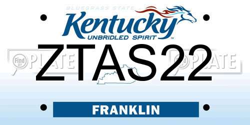 ZTAS22 Kentucky License Plate