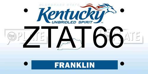 ZTAT66 Kentucky License Plate