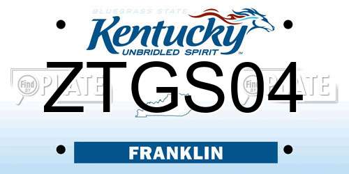 ZTGS04 Kentucky License Plate