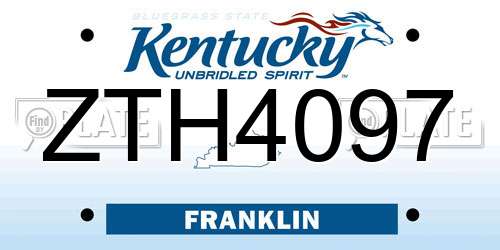 ZTH4097 Kentucky License Plate