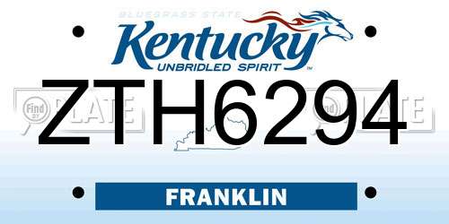 ZTH6294 Kentucky License Plate