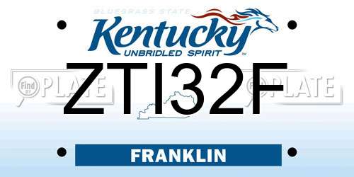ZTI32F Kentucky License Plate
