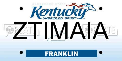 ZTIMAIA Kentucky License Plate