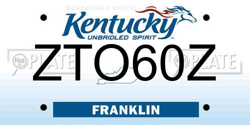 ZTO60Z Kentucky License Plate