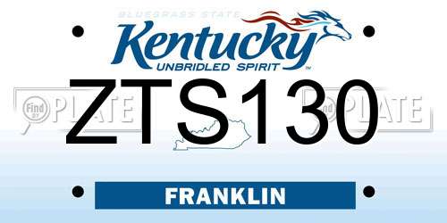 ZTS130 Kentucky License Plate