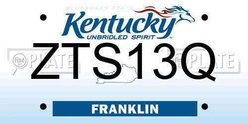 ZTS13Q Kentucky License Plate