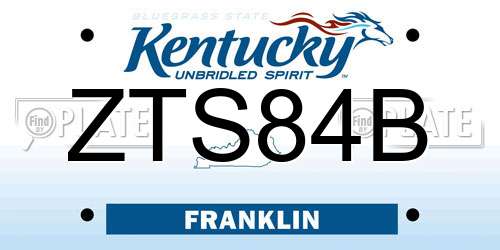 ZTS84B Kentucky License Plate
