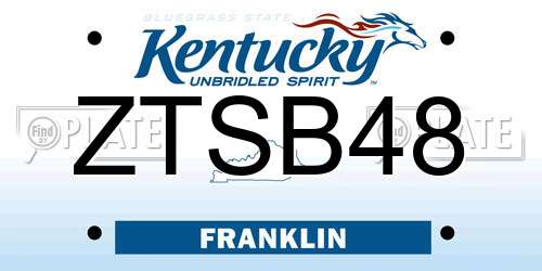 ZTSB48 Kentucky License Plate