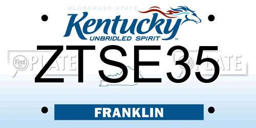 ZTSE35 Kentucky License Plate