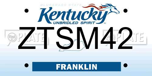 ZTSM42 Kentucky License Plate